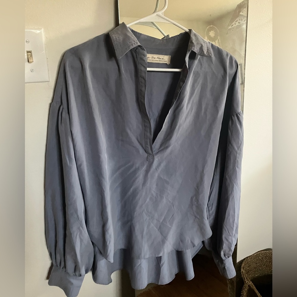 We The Free Slate Blue Blouse